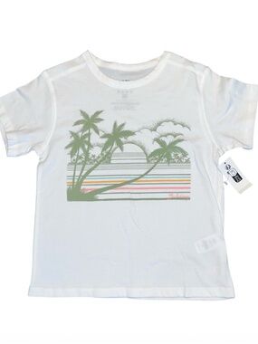 Billabong White Short Sleeve Beach Surf T Shirt Green Pink Girls NWT Small